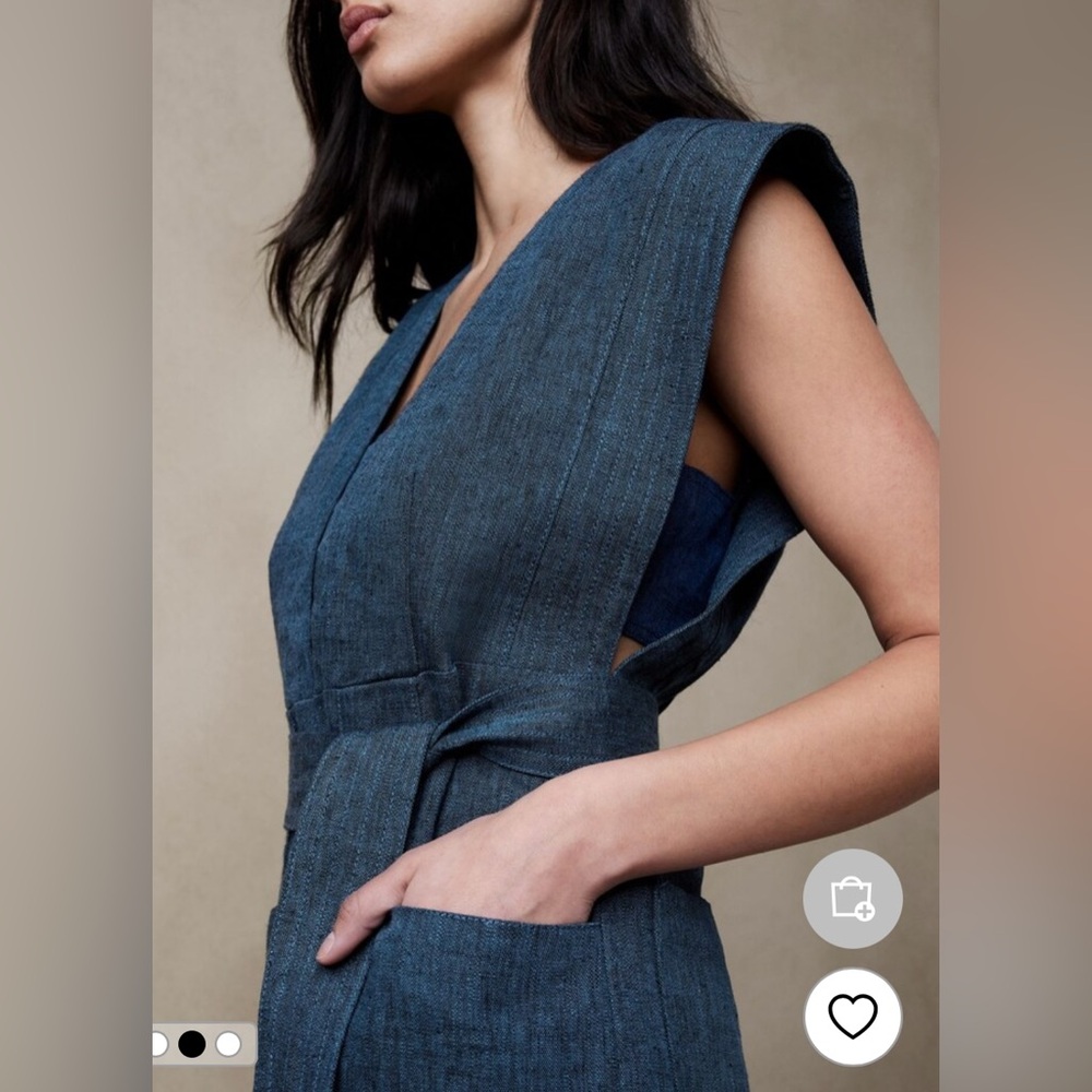 Banana Republic Blue Maxine Linen Playsuit NWT - Picture 2 of 10